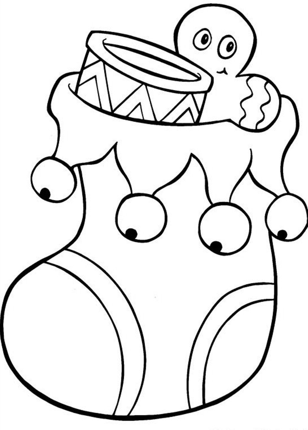 Christmas Stocking Coloring Sheet : Free Coloring Pages Christmas