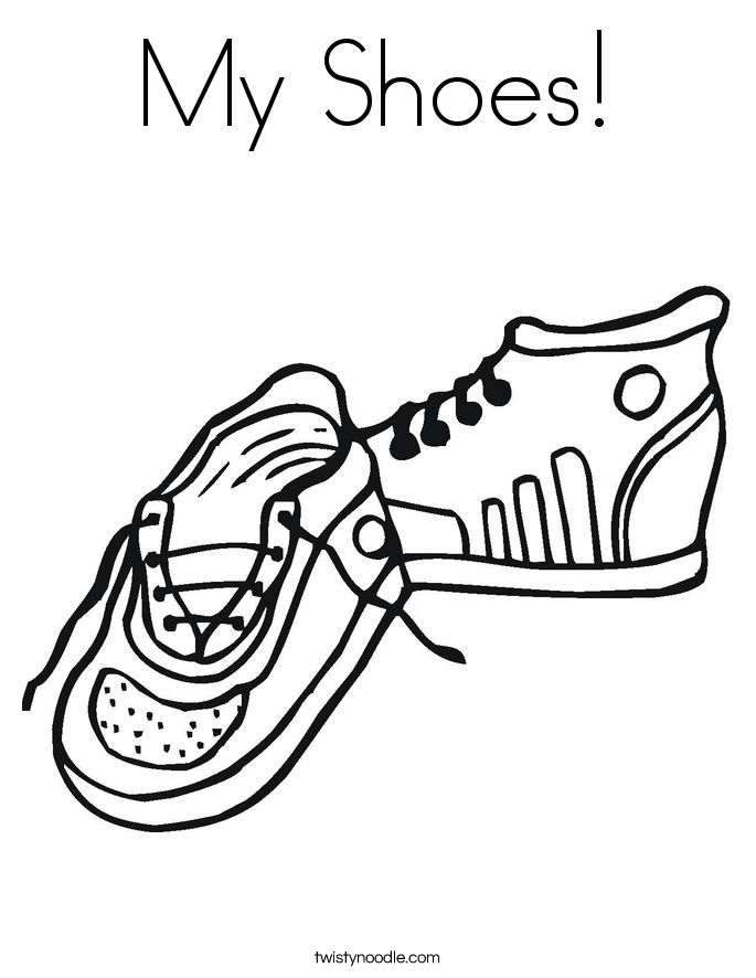 My Shoes Coloring Page 
