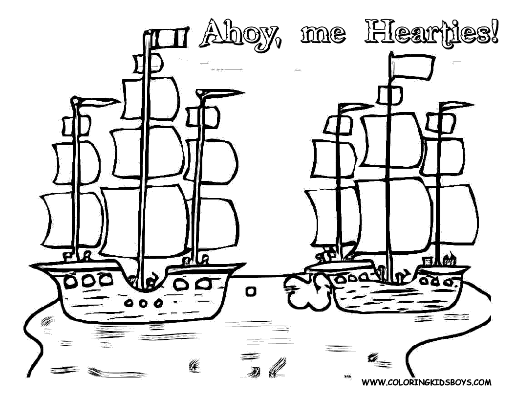 Pirate Ship Coloring Pages  