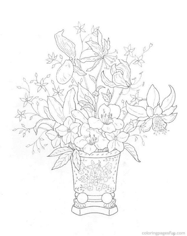 flower bouquets coloring pages printable