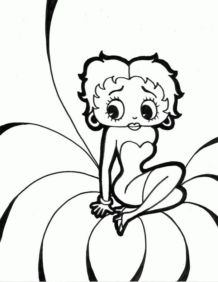 Betty Boop Is Grieving Coloring Pages - Betty Boop Coloring Pages