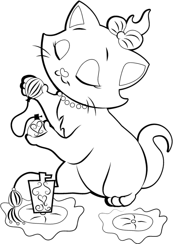 Sweet Disney artisto cat coloring pages