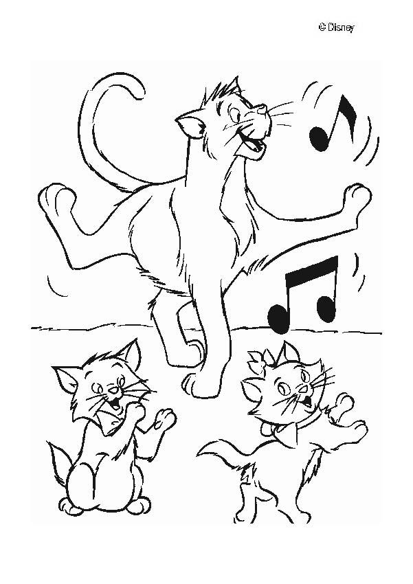 The Aristocats coloring pages - The Aristocats dancing