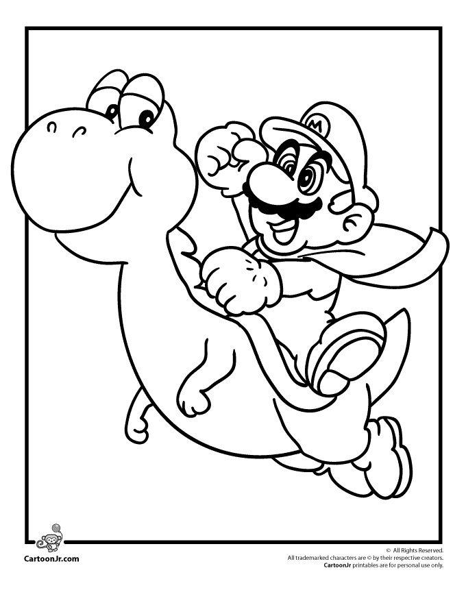 Mario And Yoshi Coloring Pages Images  Pictures 