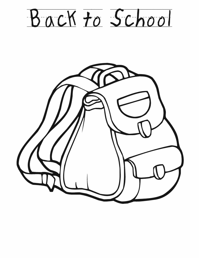 Back to school backpack | Free Printable Coloring Pages