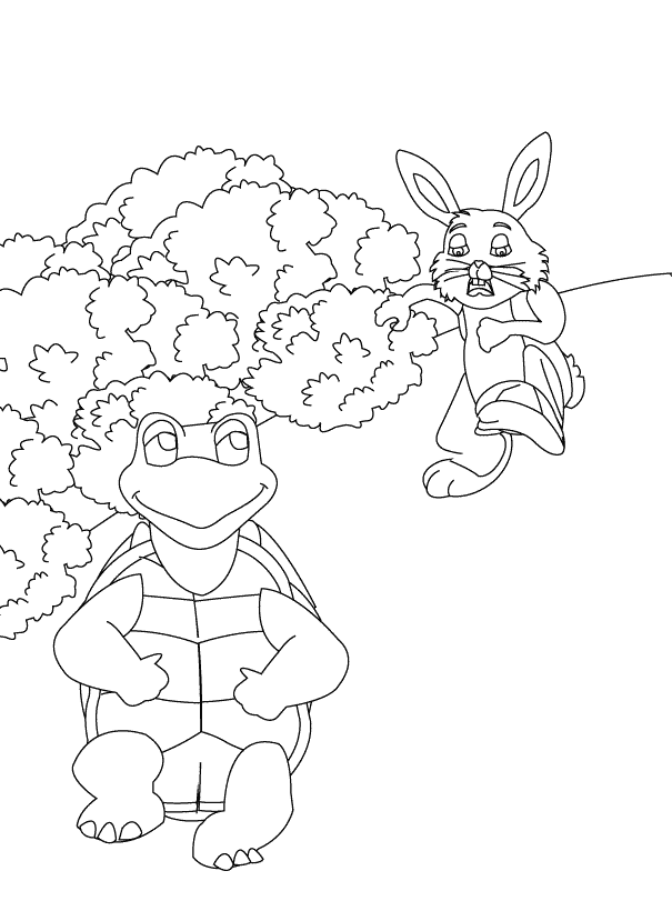 The Tortoise And Hare Coloring Pages