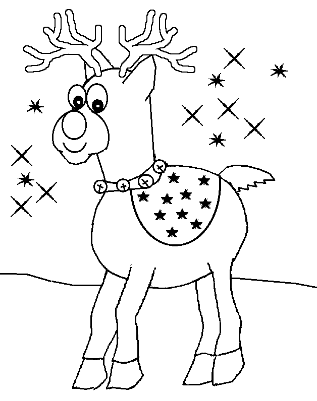 Reindeer - Free| Coloring Pages for Kids - Printable Colouring Sheets