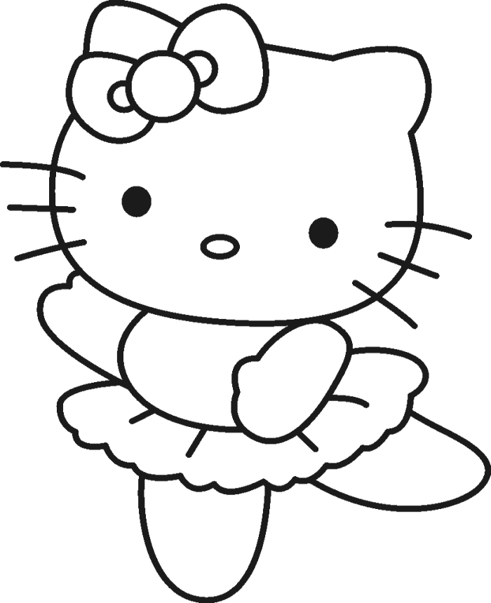 Hello Kitty Cool And Cute Coloring Page - hello kitty Coloring