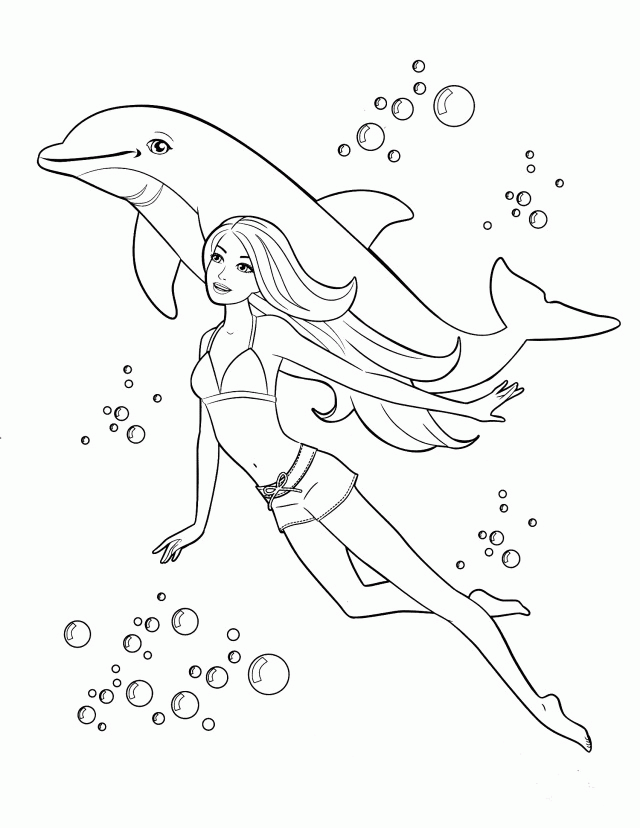Barbie Swim Coloring Pages Coloring Page Swimming Coloring