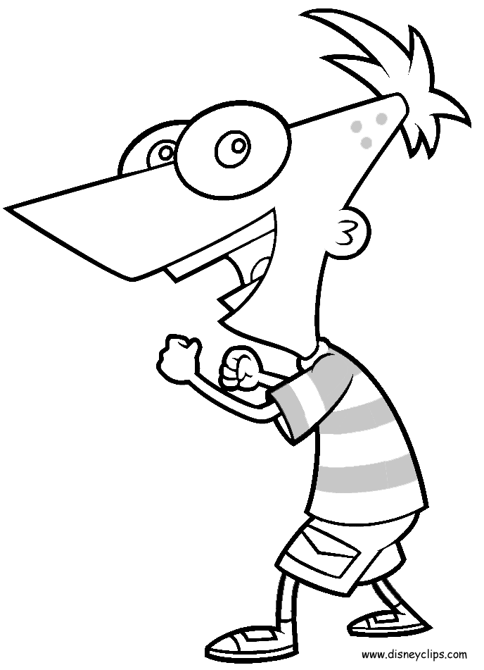 Pages Phineas And Ferb Coloring Book Printable Tattoo