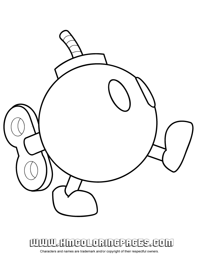 Mario Kart Bomb Omb Coloring Page