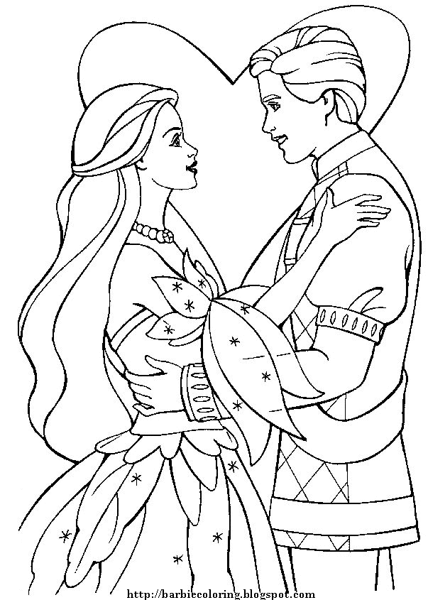 barbie and ken at the beach coloring pages