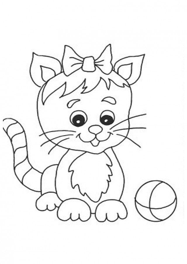 Cute Kitten Coloring Page | Free Printable Coloring Pages Cute