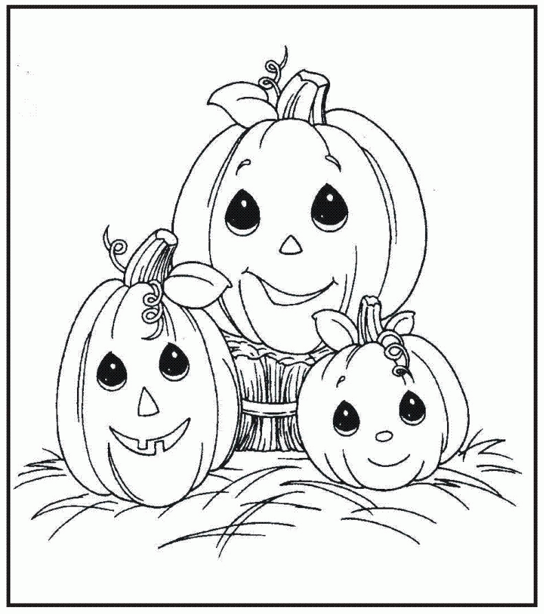 Cartoon: Wonderful Kids Coloring Page Precious Moments Halloween