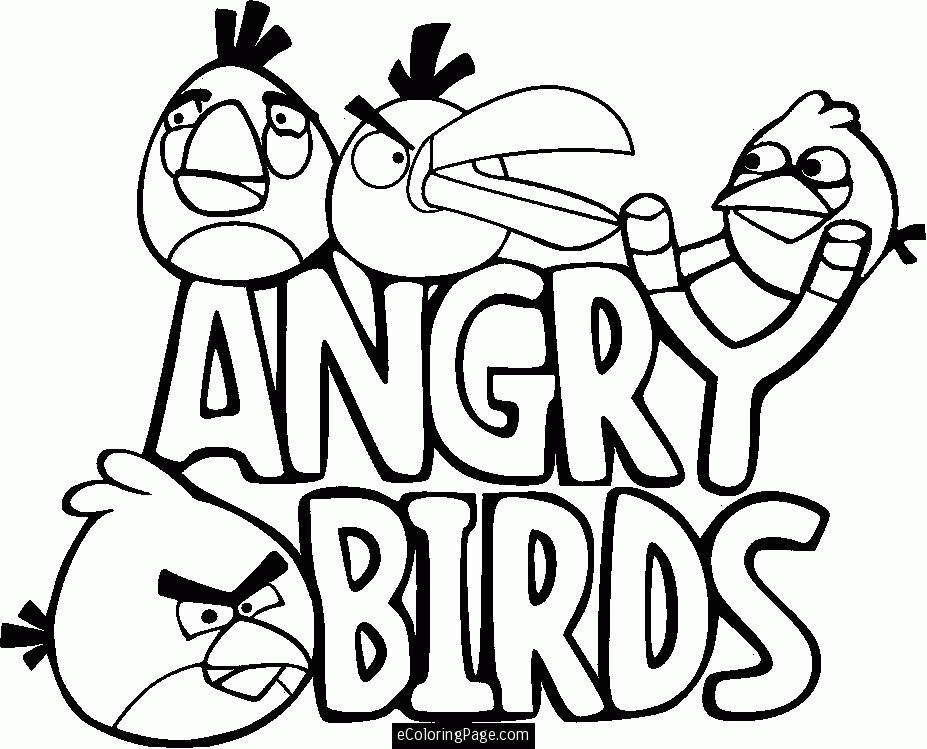 Angry Birds Slingshot Printable Coloring Page |Clipart Library