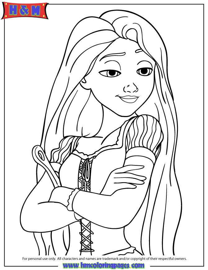 Rapunzel Character From Disneys Tangled Movie Coloring Page | Free