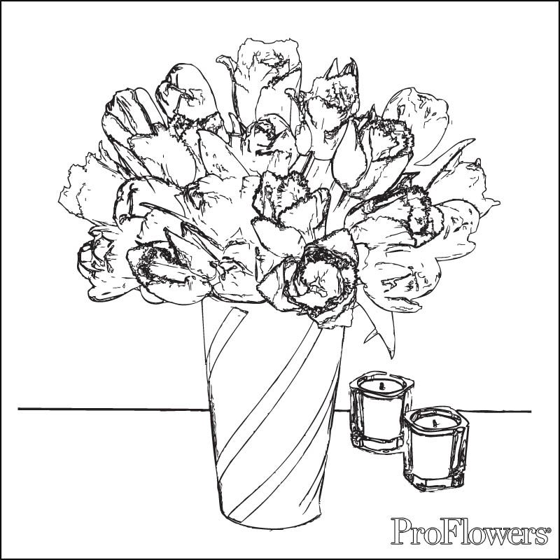 Bouquet Of Flowers Coloring Pages
