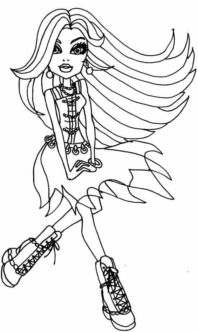 Spectra Vondergeist Is Posing Coloring Pages - Monster High