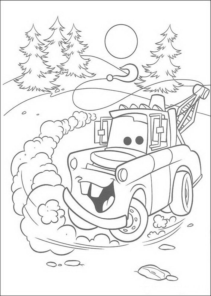 Disney Cars Christmas Coloring Pages |Clipart Library