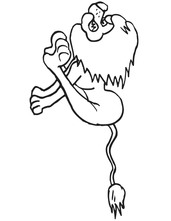 Running Lion Coloring Page | Free Printable Coloring Pages