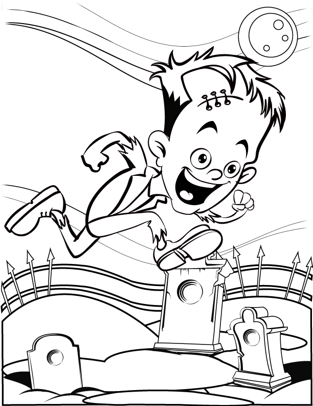 Frankenstein Boy | Free Printable Coloring Pages