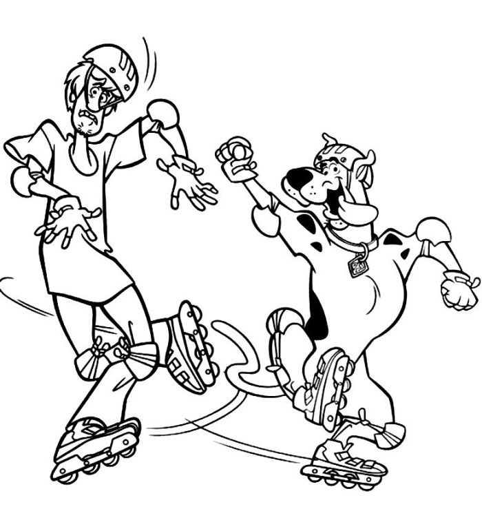Minnie Roller Skating Coloring Page Disney Coloring Pages