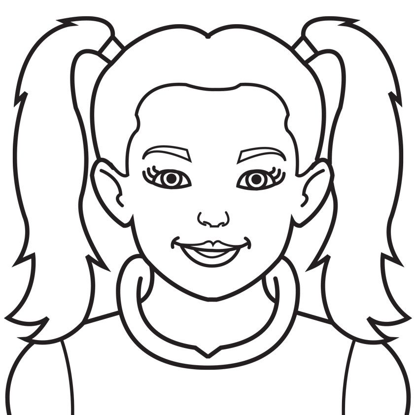 Free Girl Face Coloring Page, Download Free Girl Face Coloring Page png