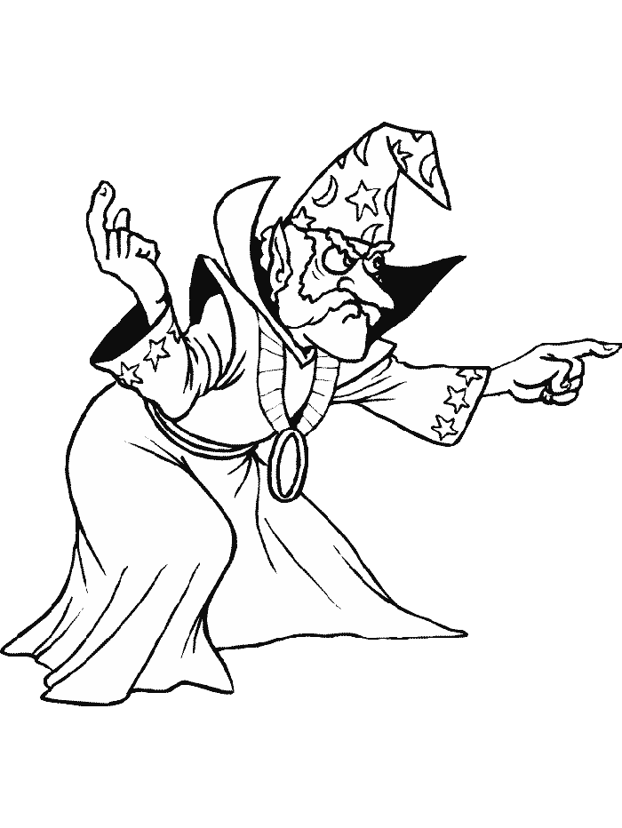 Wizard Colouring Pages
