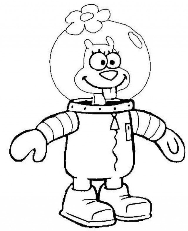 Sandy Cheeks Coloring Pages Coloring Book Area Best Source