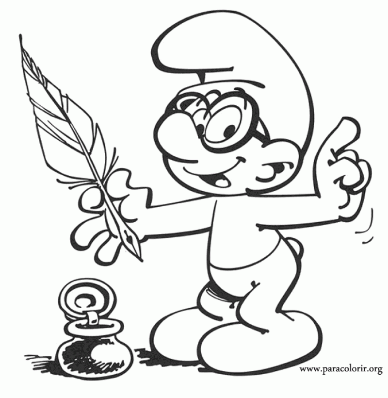 brainy smurf coloring pages - Clip Art Library