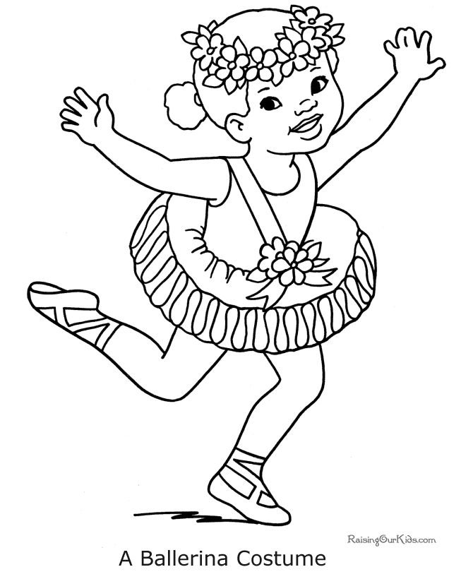 Halloween coloring pages - Ballerina Costume