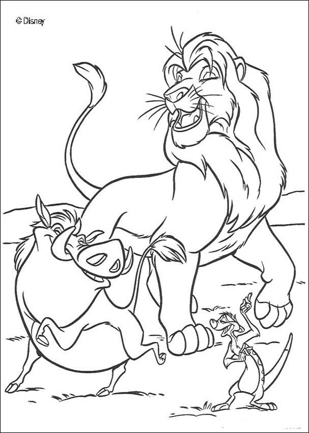 Timon Singing To Simba Coloring Page