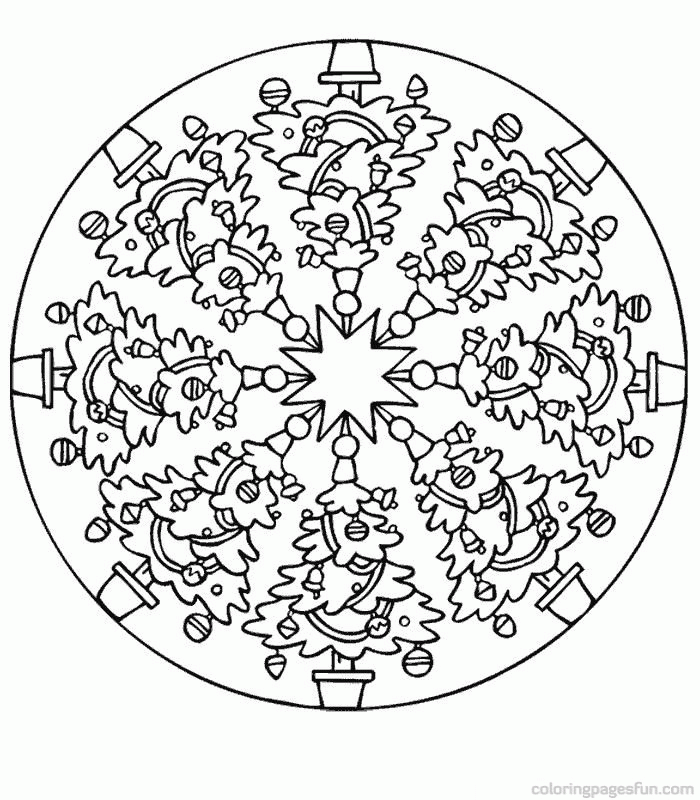 christmas tree mandala coloring pages