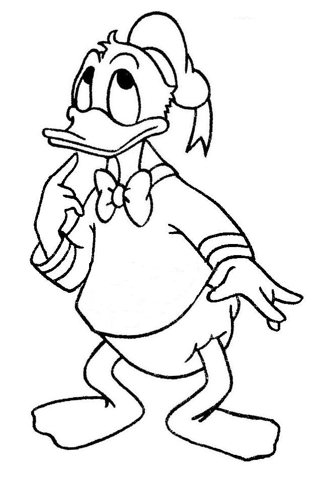 Print Donald Thinking Coloring Page : Download Donald Duck