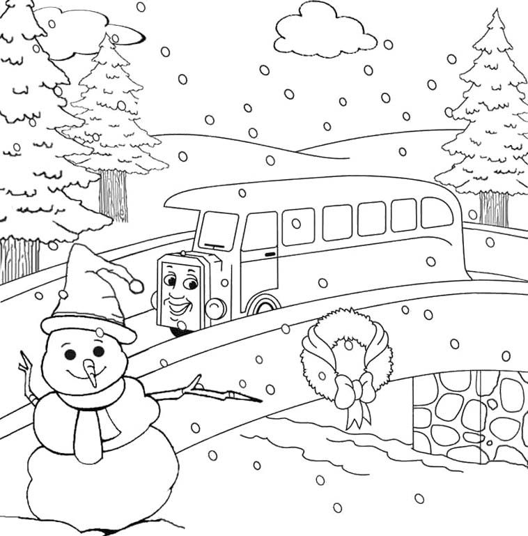 Babar Is Being Felt Winter Coloring For Kids - Babar Coloring