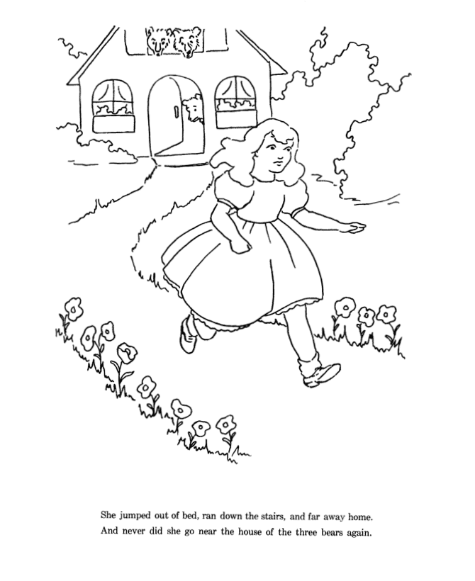 Goldilocks and the Three Bears Coloring Pages | Goldielocks woke
