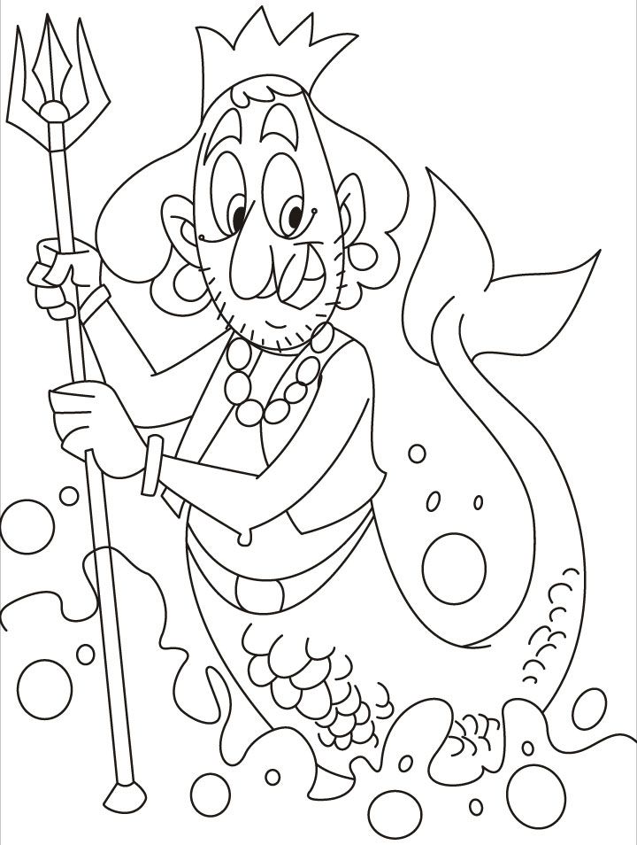 Merman Coloring Pages