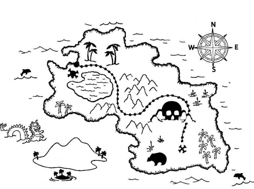 Treasure Map Coloring Pages - Coloring For KidsColoring For Kids
