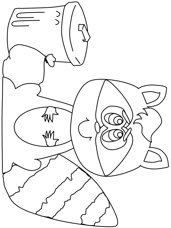 raccoon Colouring Pages