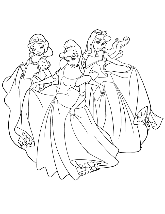 ariel and aurora Colouring Pages