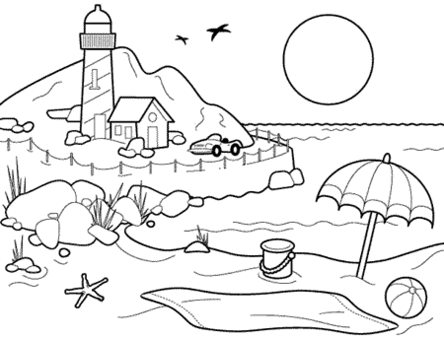 summer pictures for kids to color