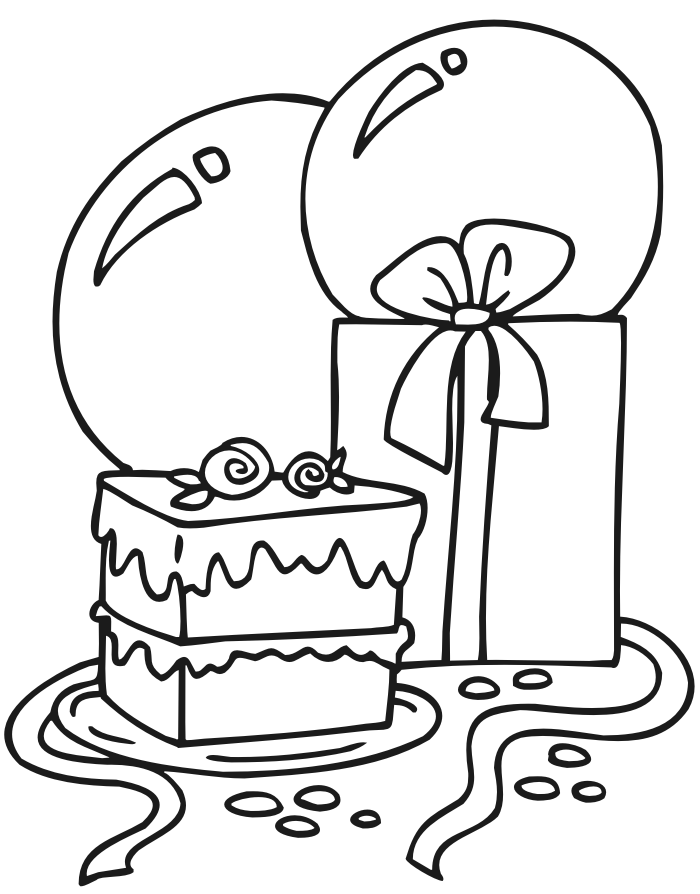 Birthday Presents Online Coloring Page