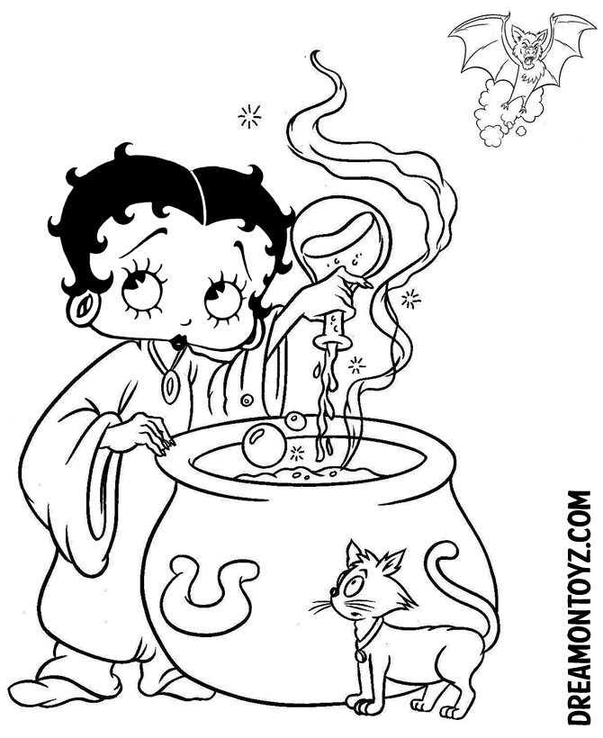 Betty Boop Pictures Archive: Halloween Betty Boop Coloring Book Pages