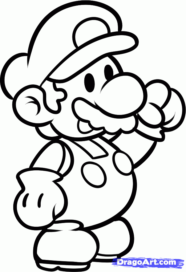 How to Draw Paper Mario, Paper Mario, Step by Step, Video Game