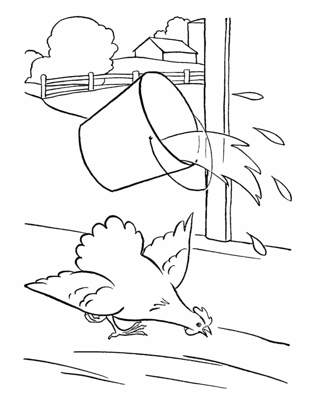 Farm Animal Coloring Pages | Chicken Coloring Page and Kids