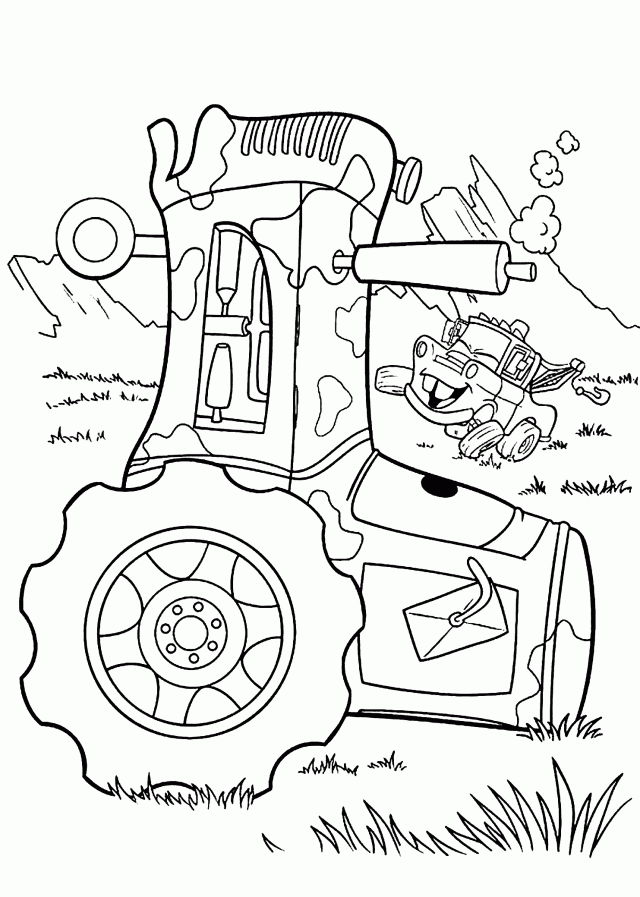Mater And Tractor| Coloring Pages for Kids Printable Free