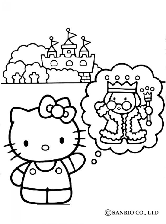 HELLO KITTY coloring pages - Hello Kitty, King and the castle
