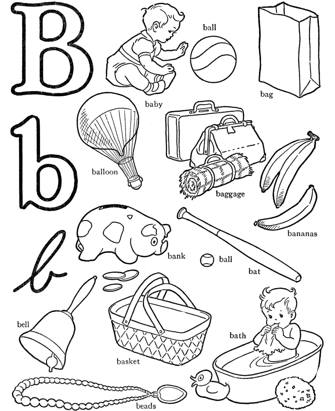 ABC Words Coloring Pages � Letter B � Baby | Free Coloring Pages