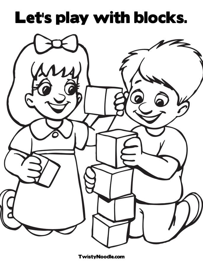 Free Children Playing Coloring Pages, Download Free Children Playing