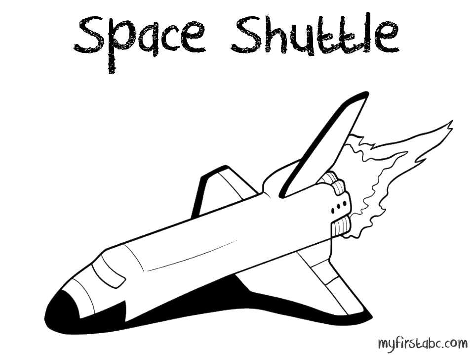 Space Shuttle Coloring Page Of A Realistic Looking Space Shuttle